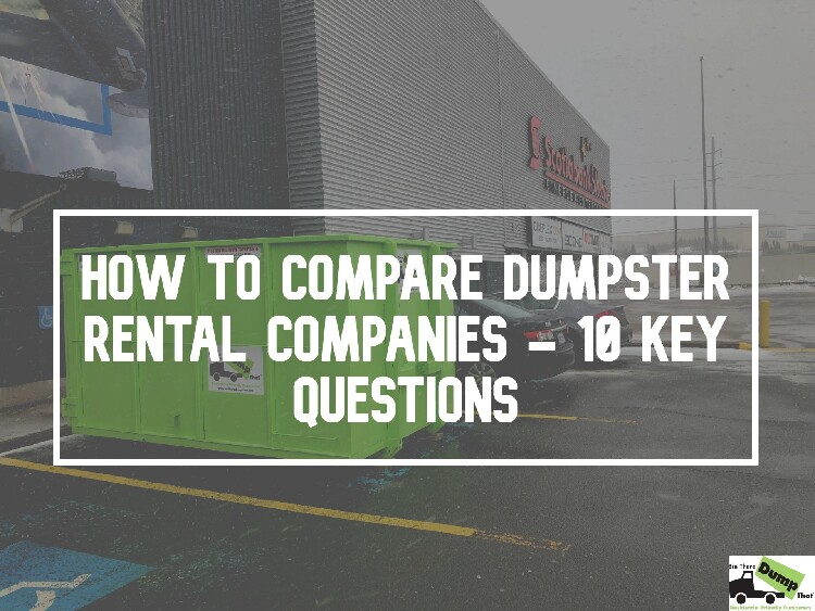 How To Compare Dumpster Rental Companies